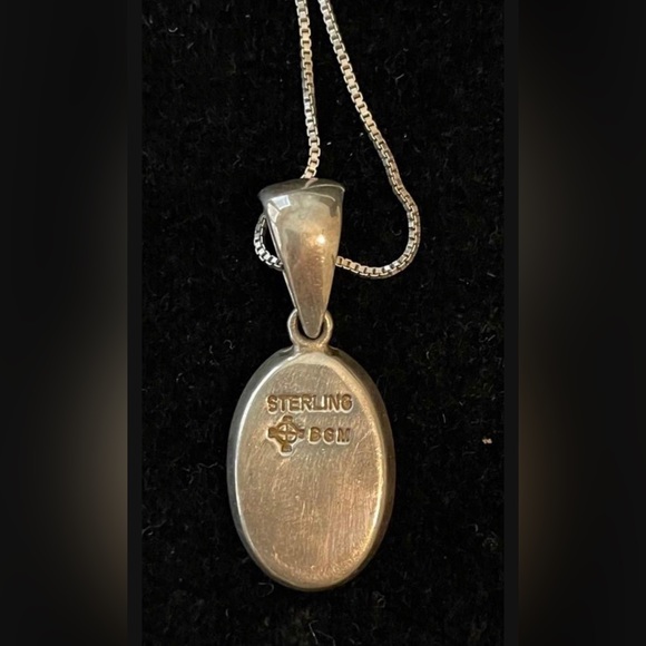 BG Mudd Native American Artisan Inlay Sterling silver necklace - Picture 2 of 4